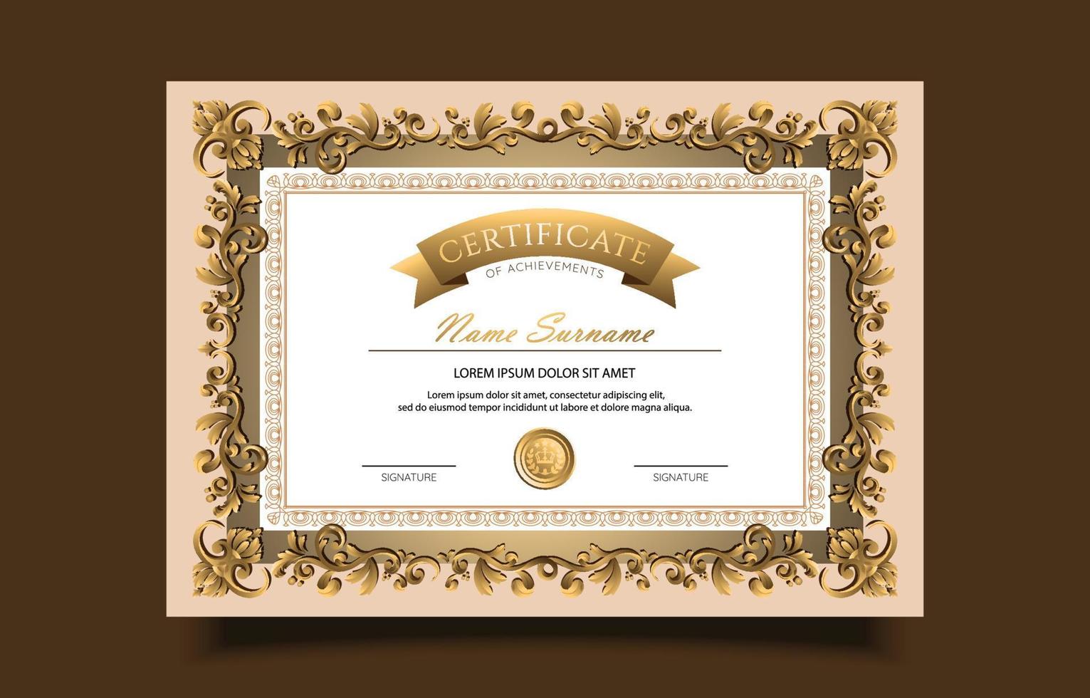 Victorian Certificate Template vector