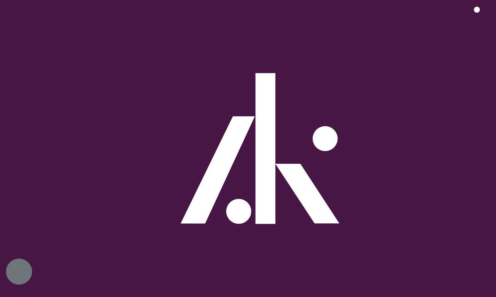 Alphabet letters Initials Monogram logo AK, KA, A and K vector