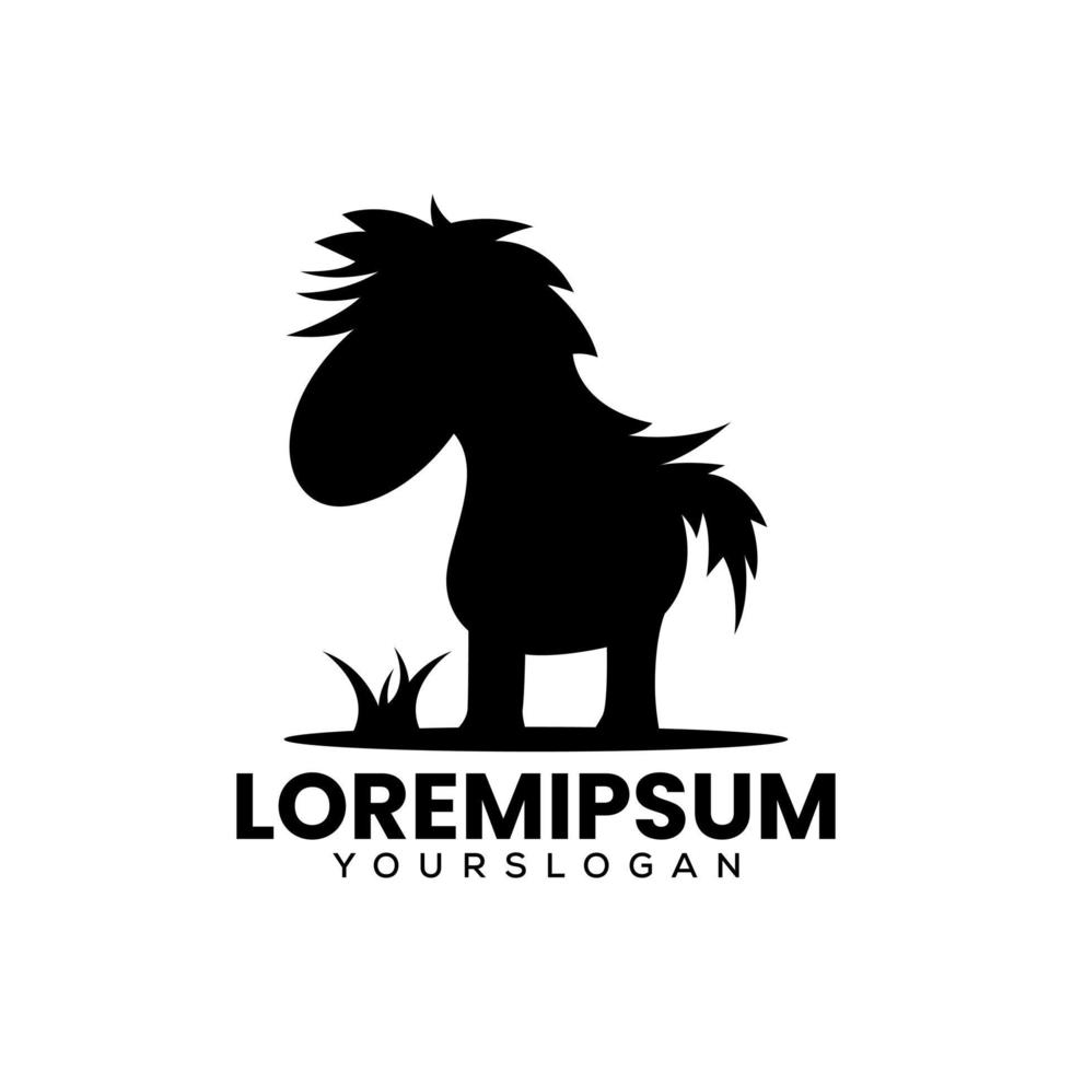 donkey silhouette logo design vector