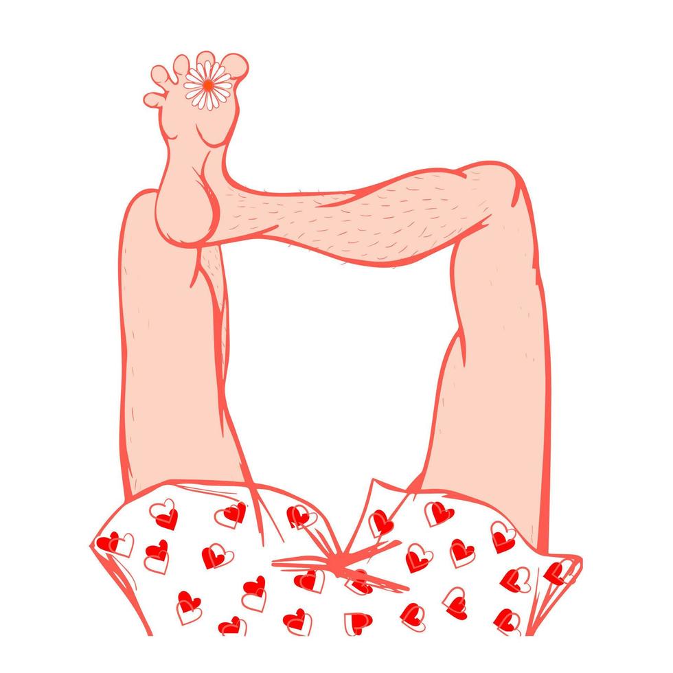 lower part of the torso of a man on vacation vector