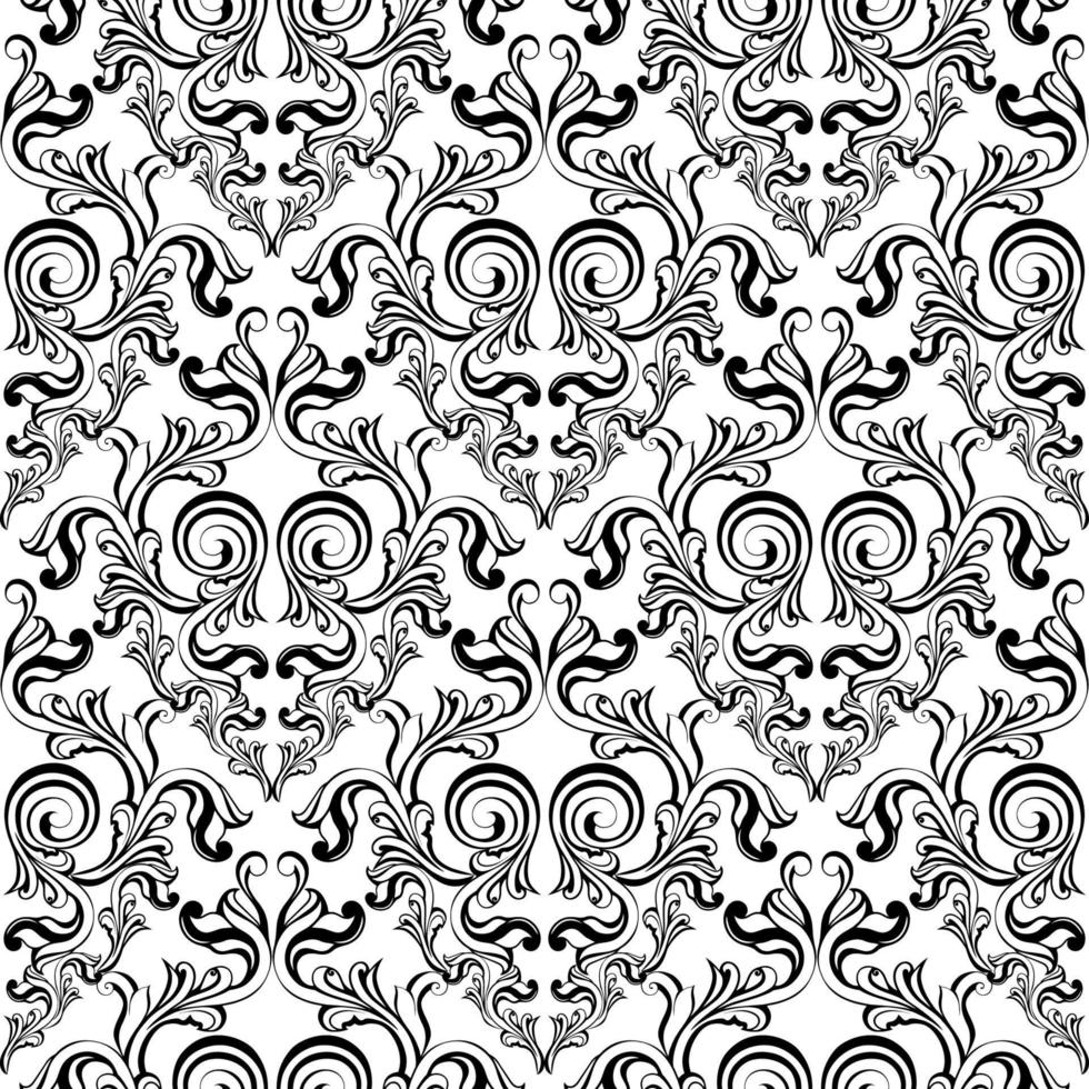 Vector damask vintage baroque scroll ornament swirl. Victorian monogram heraldic shield swirl. Retro floral leaf pattern border foliage antique  acanthus calligraphy engraved tattoo. seamless pattern