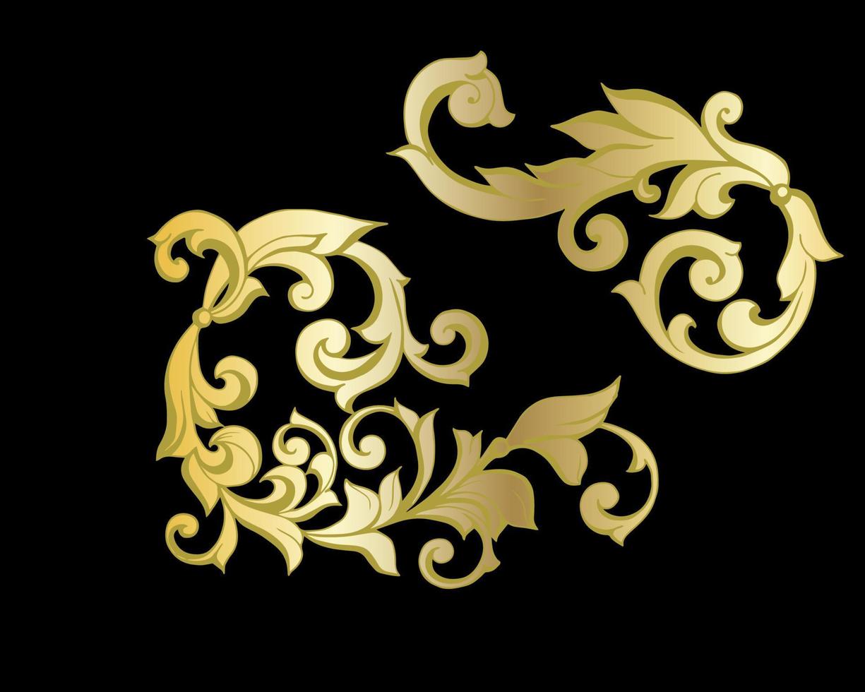 Vector damask vintage baroque scroll ornament swirl. Victorian