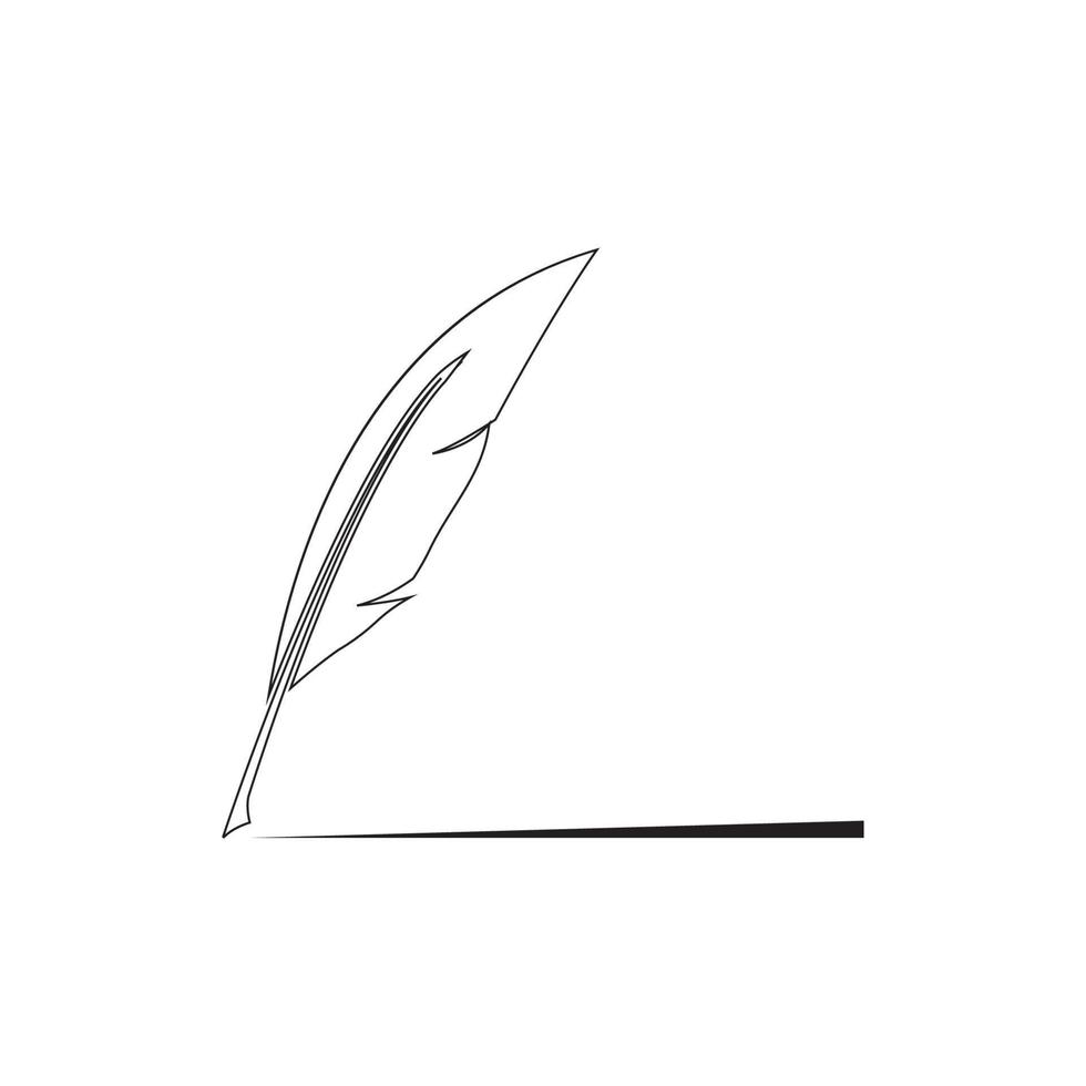 feather quill pen icon vector