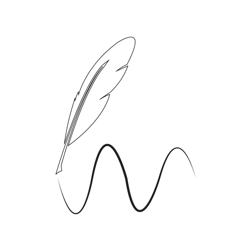 feather quill pen icon vector