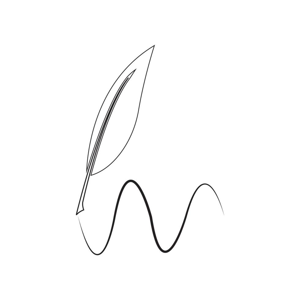 feather quill pen icon vector