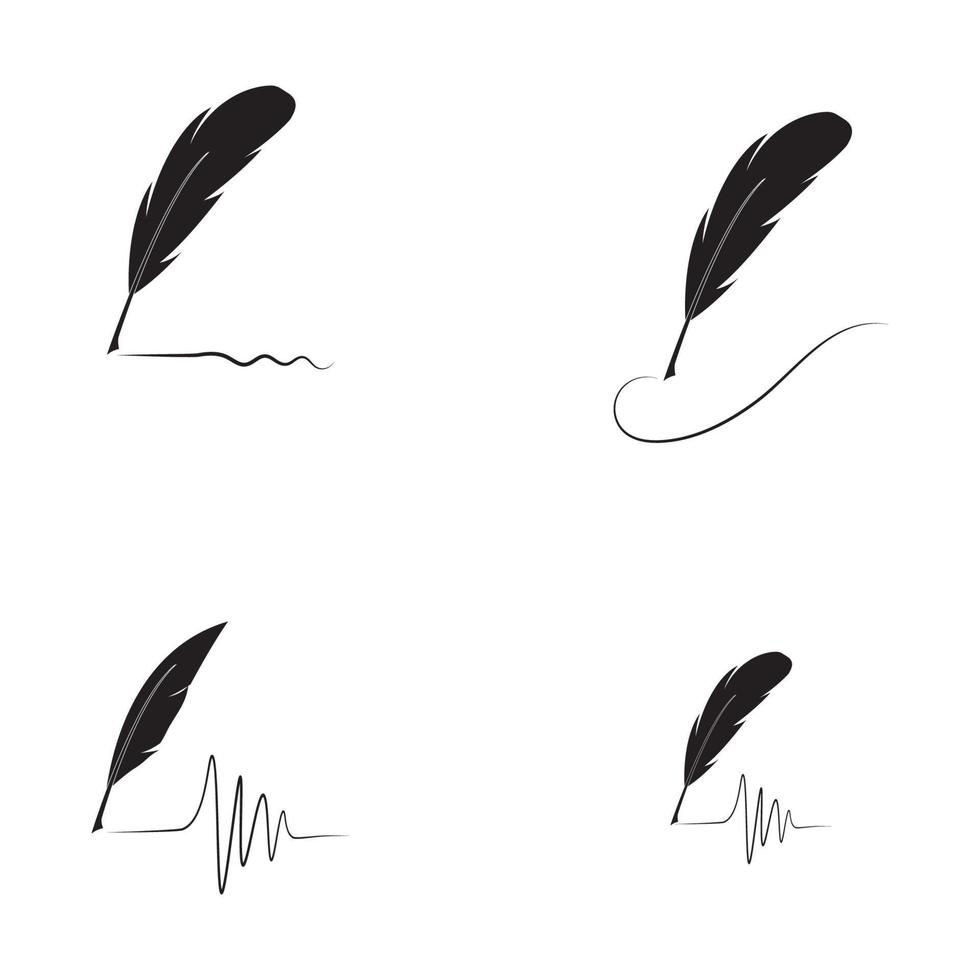 quill pen logo vector