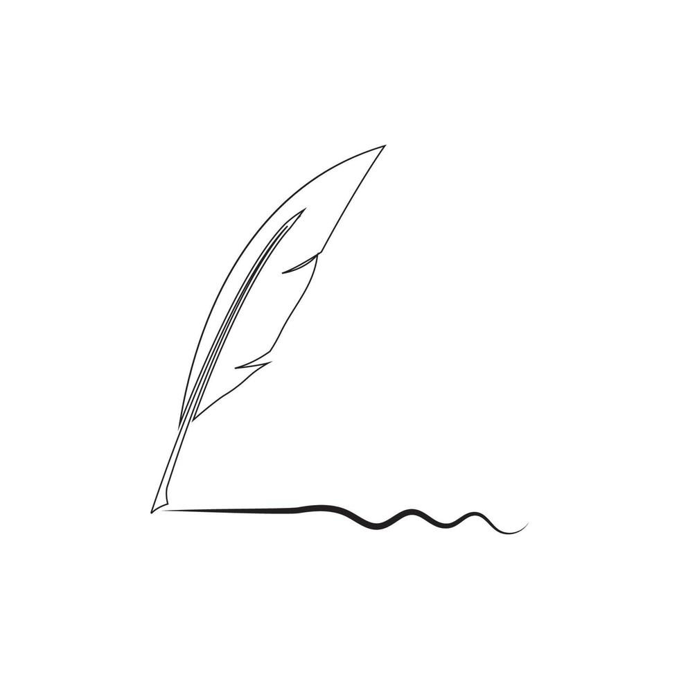 feather quill pen icon vector