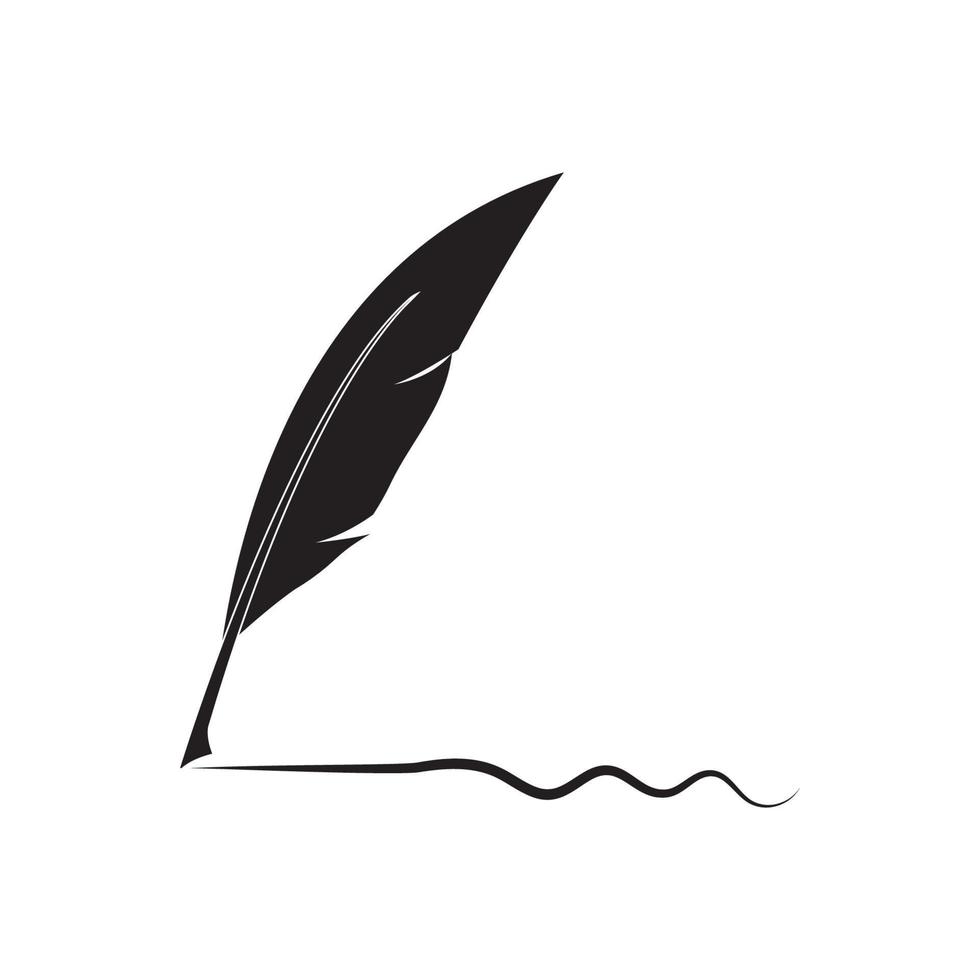logotipo de la pluma vector