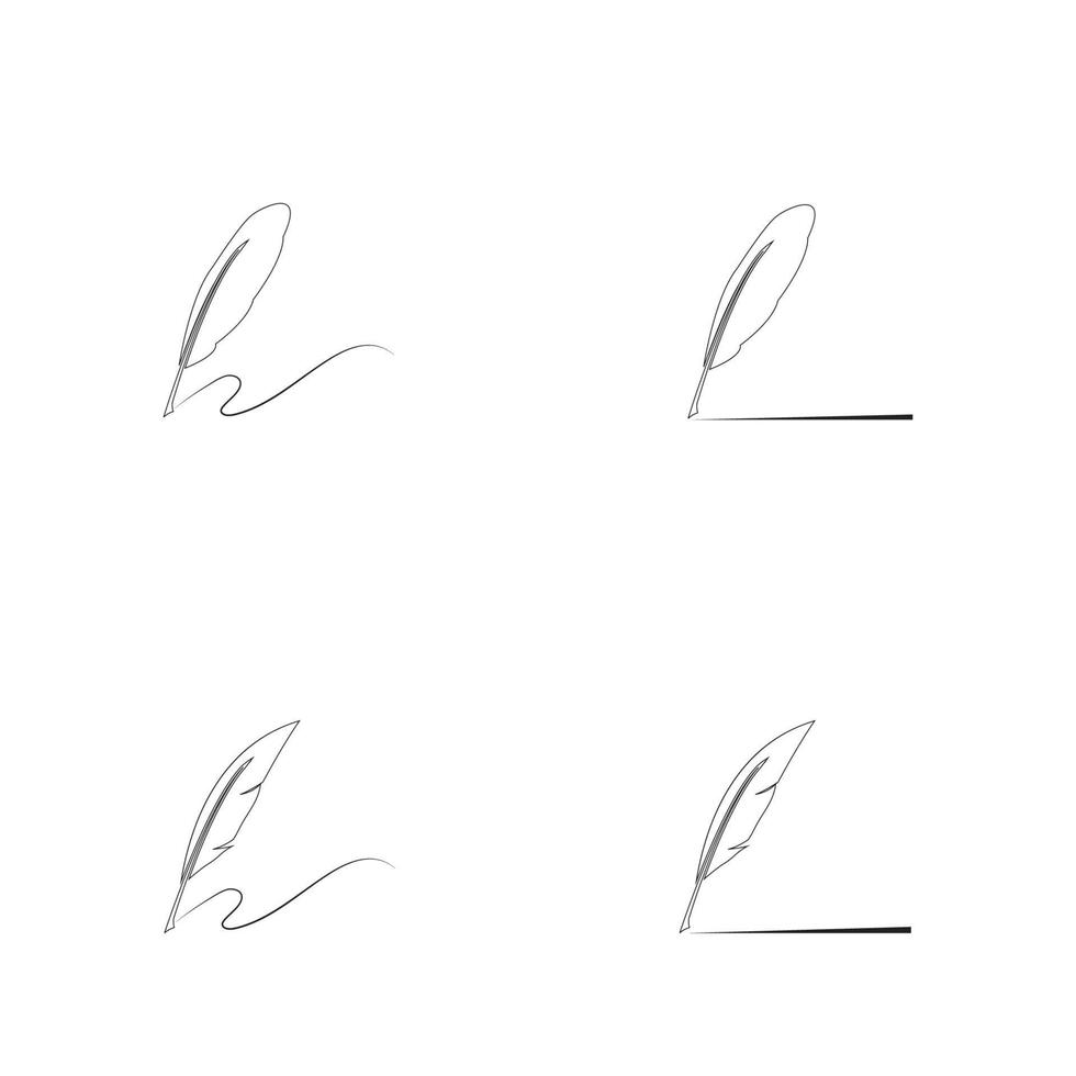 feather quill pen icon vector