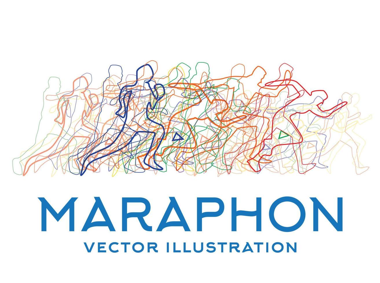 Running People. Marathon Concept. vector