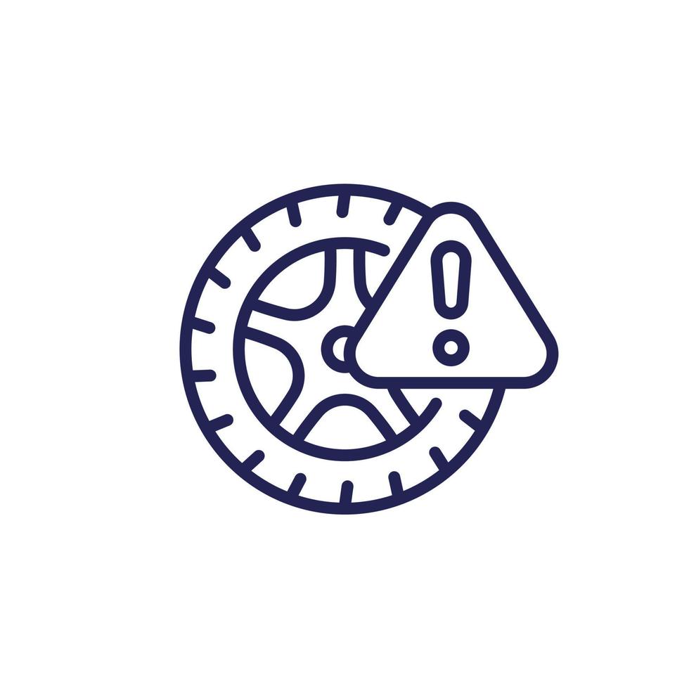 tire pressure warning line icon 14993036 Vector Art at Vecteezy