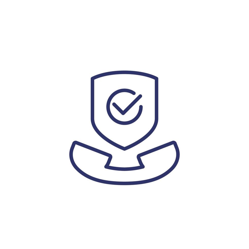 Secure call line icon on white vector