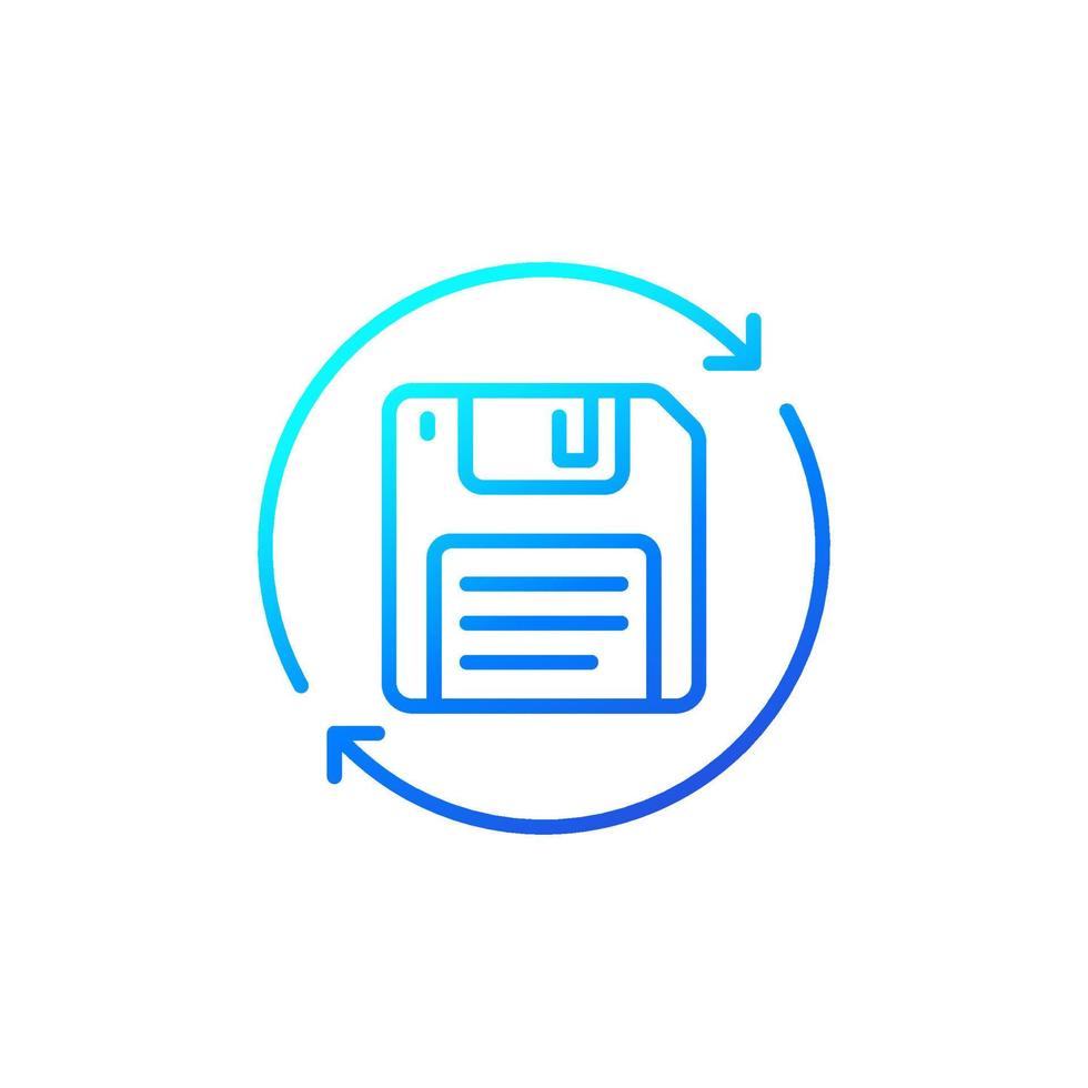 backup, floppy disk line icon vector