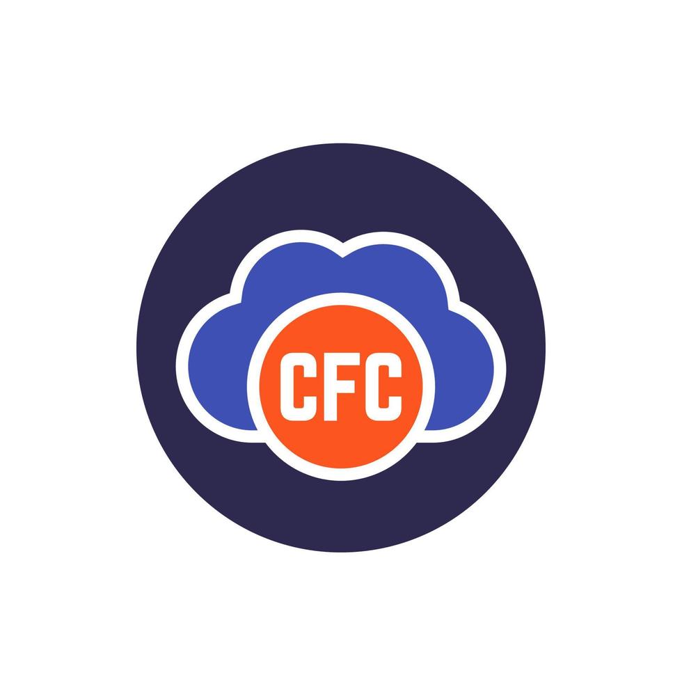 CFC gas icon with a cloud, vector