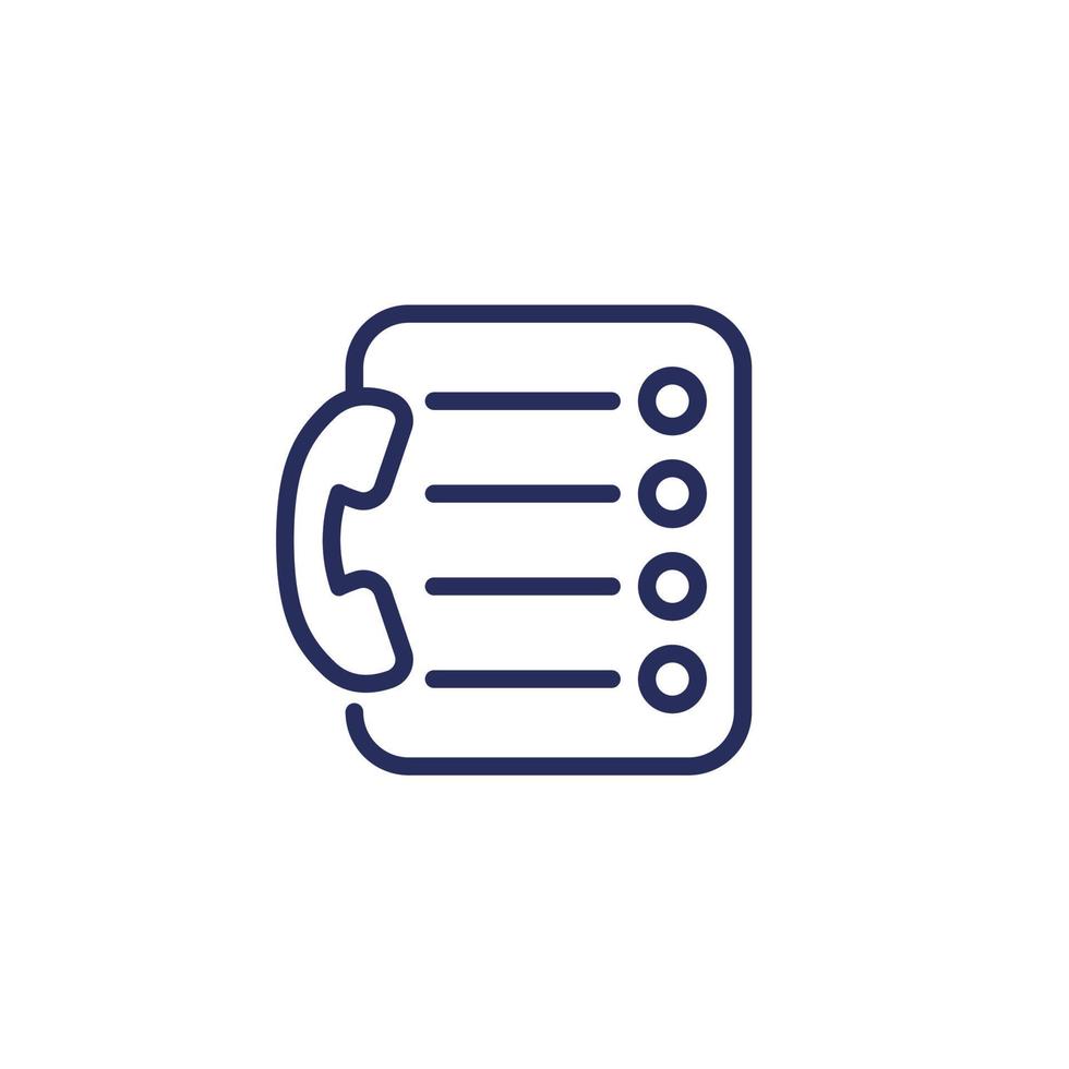 call list line icon with a phone vector