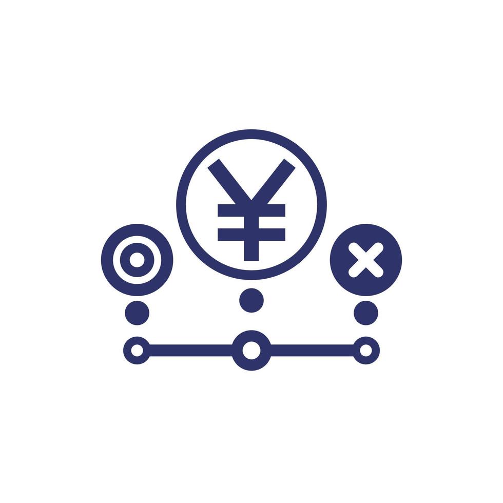 money management icon with yuan symbol vector