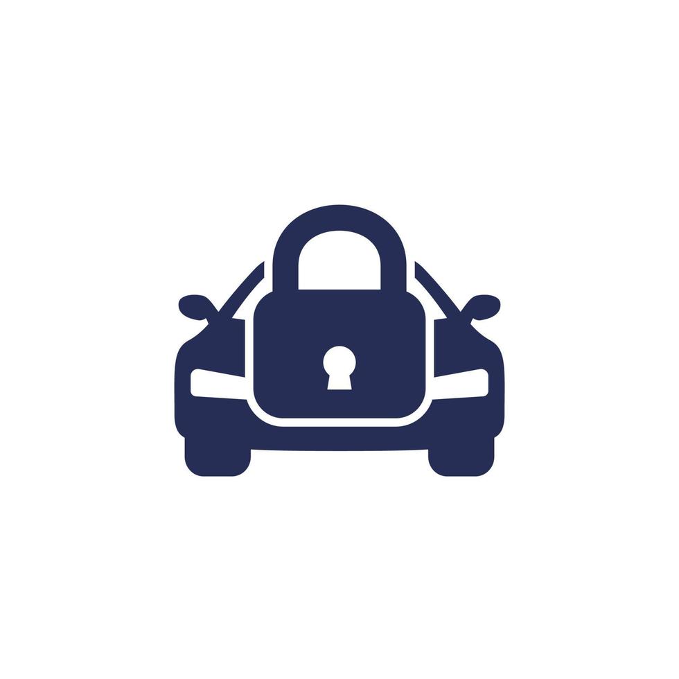 car alarm, protection icon with a lock vector