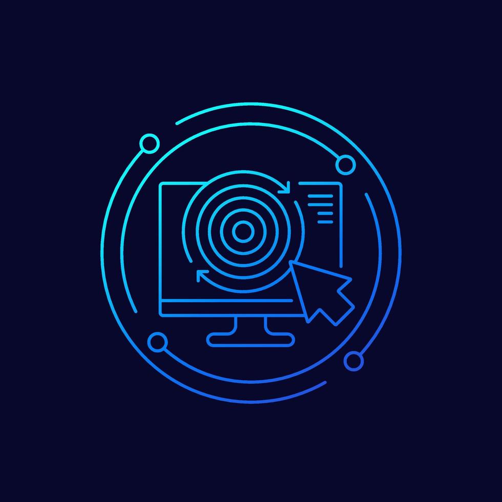 retargeting, online marketing line icon, vector