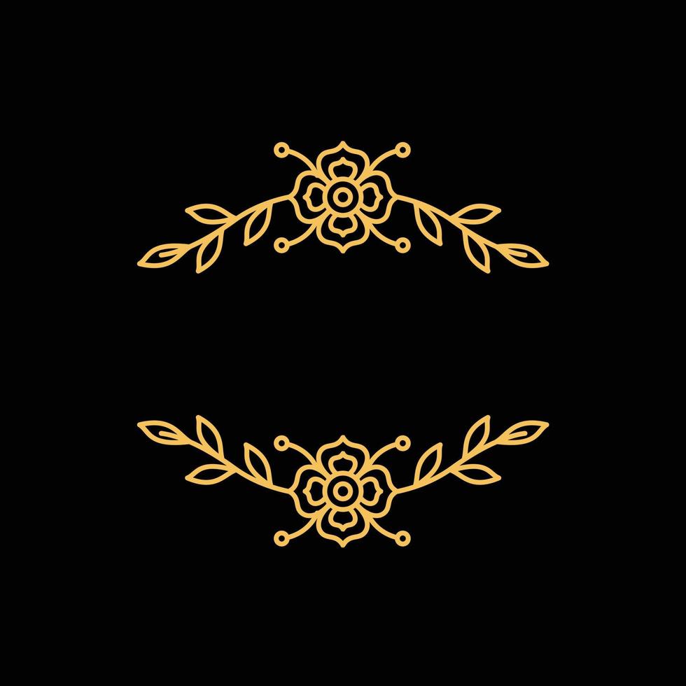 Marco floral dorado invitación de boda diseño de logotipo ilustración vectorial vector