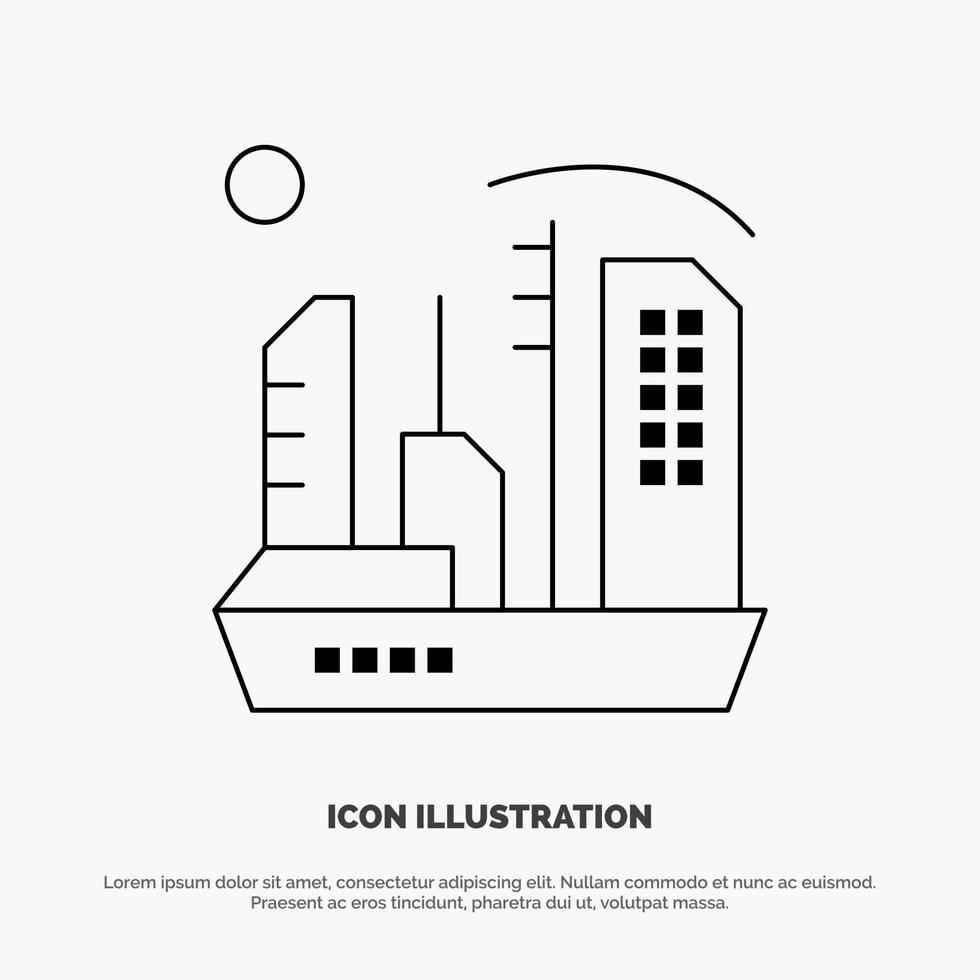 City Colonization Colony Dome Expansion Line Icon Vector