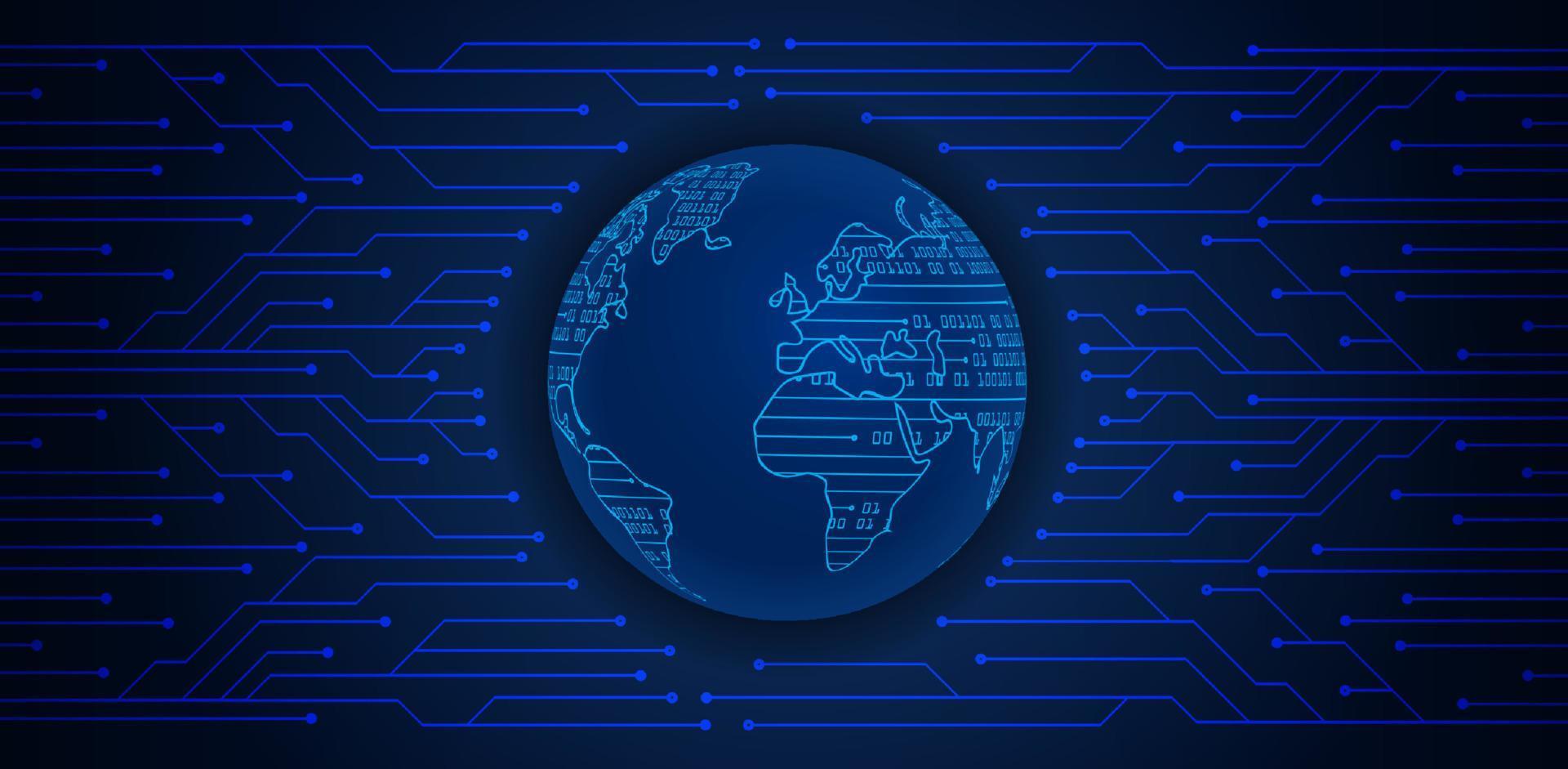 globo holográfico moderno sobre fondo de tecnología vector