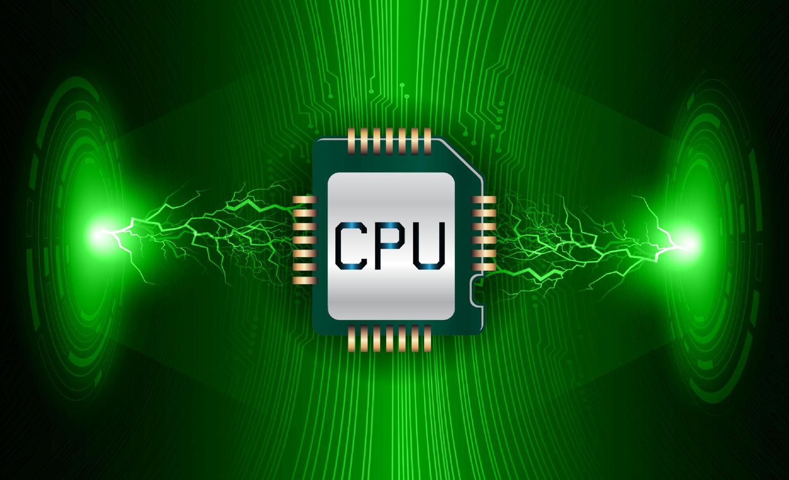 Modern Holographic CPU chip on Technology Background vector