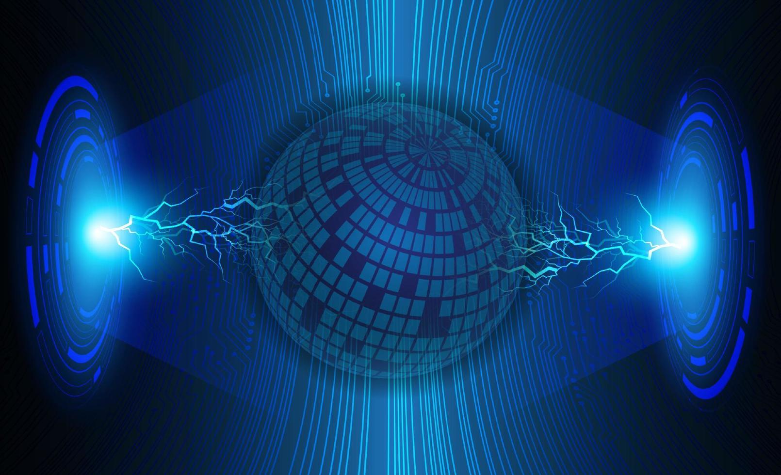 Modern Holographic Globe on Technology Background vector