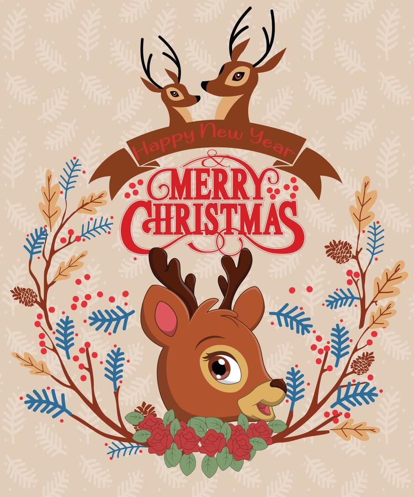 merry christmas and happy new year vector