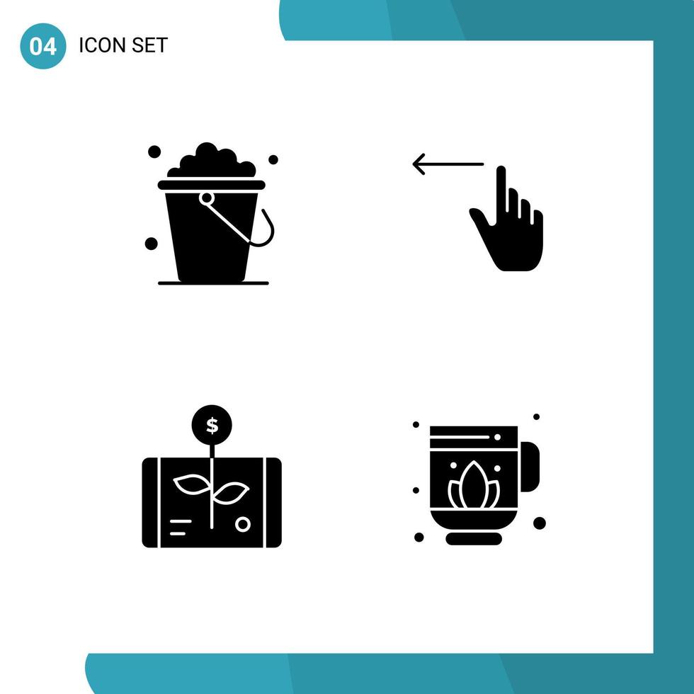 User Interface Solid Glyph Pack of modern Signs and Symbols of bucket economy home hand report Editable Vector Design Elements