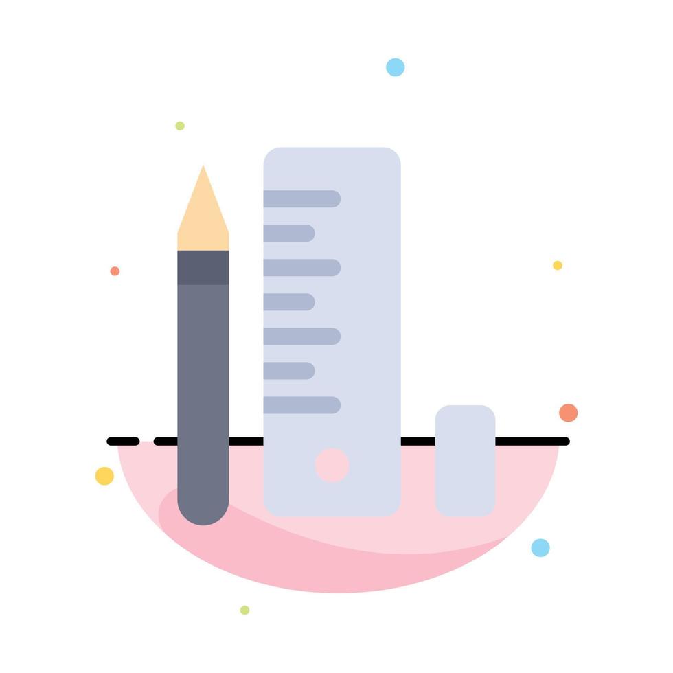Education Pen Pencil Scale Abstract Flat Color Icon Template vector
