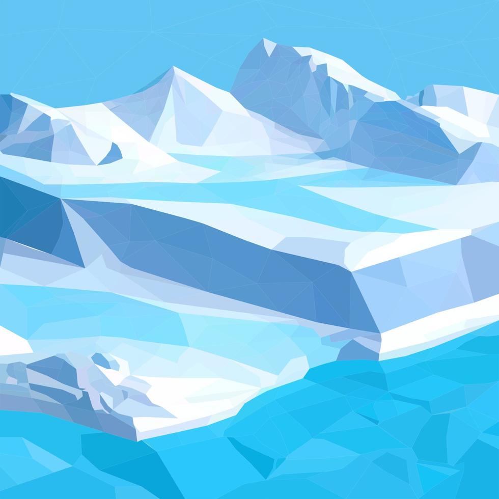 el hielo flota como un iceberg. glaciar en la superficie del agua azul congelada. vector