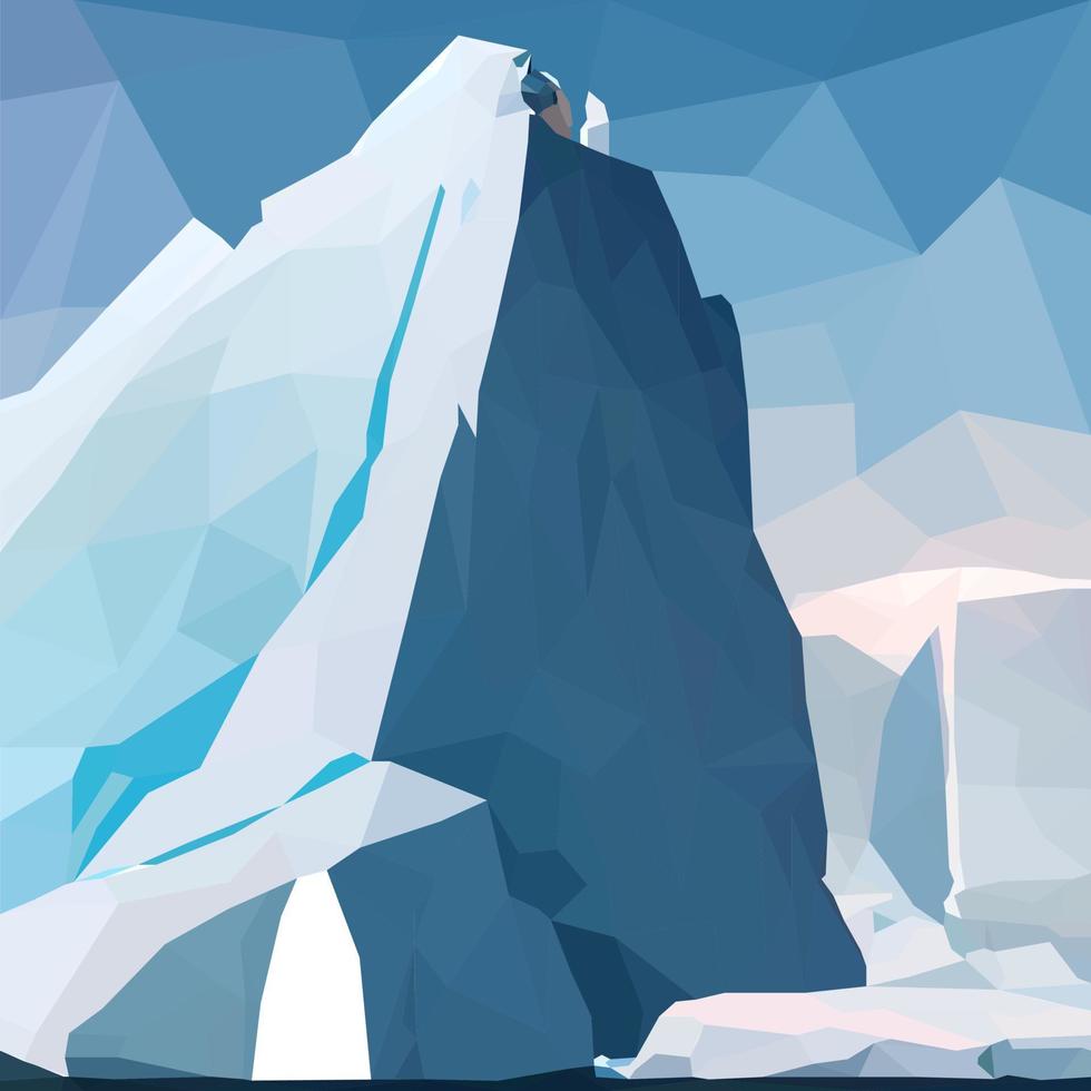 Vector illustration of polygonal iceberg.
