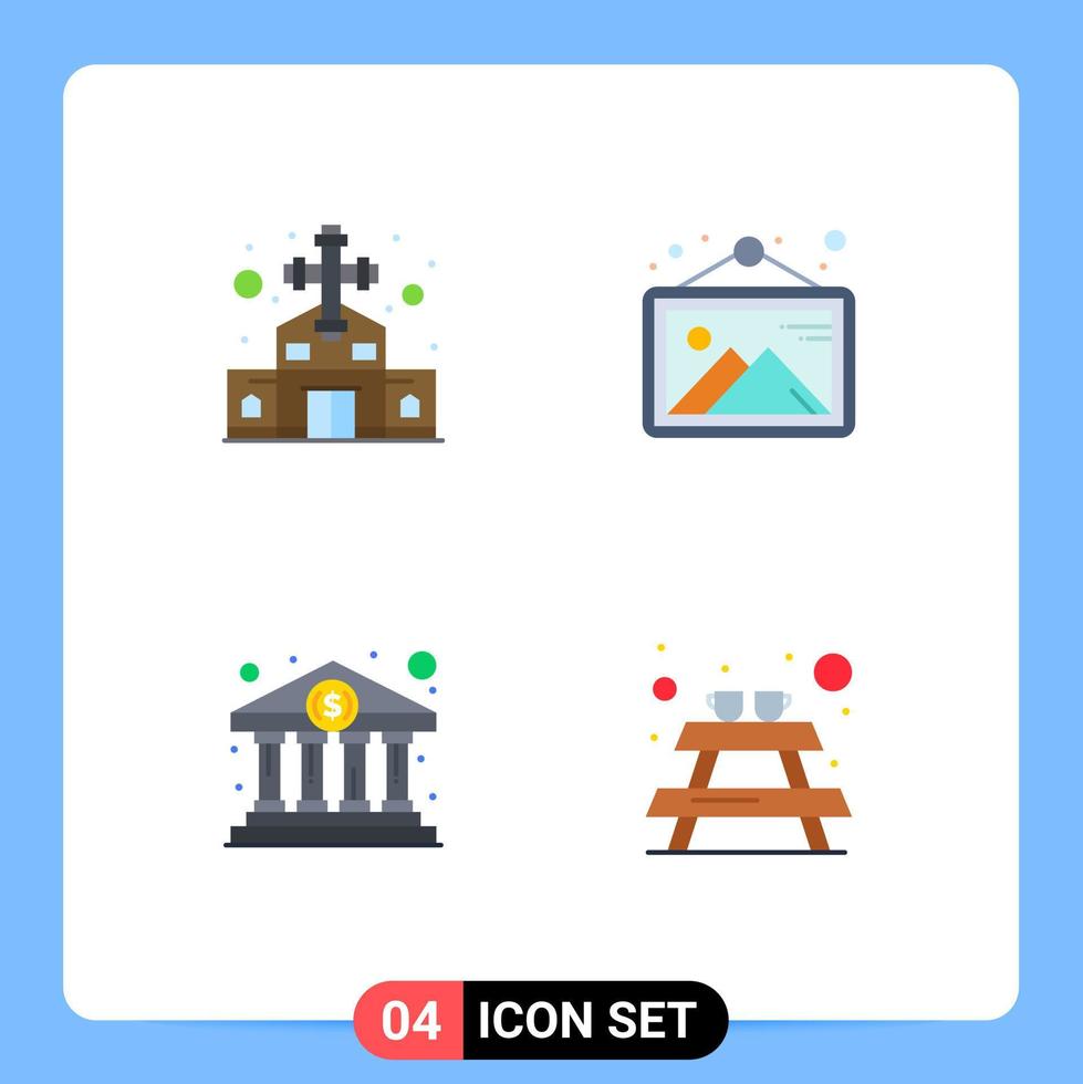 paquete de iconos de vector de stock de 4 signos y símbolos de línea para construir comprar cruz cristiana foto gobierno elementos de diseño de vector editables