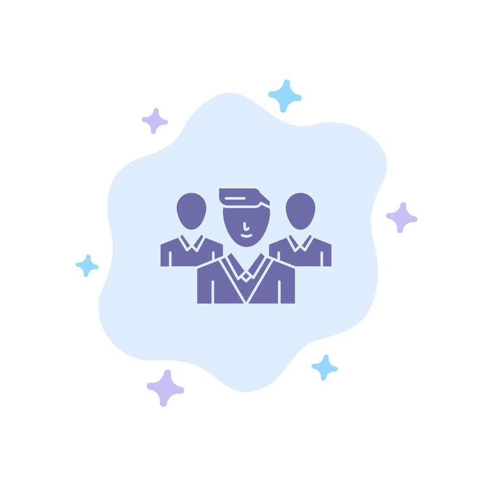 Staff Security Friend zone Gang Blue Icon on Abstract Cloud Background vector