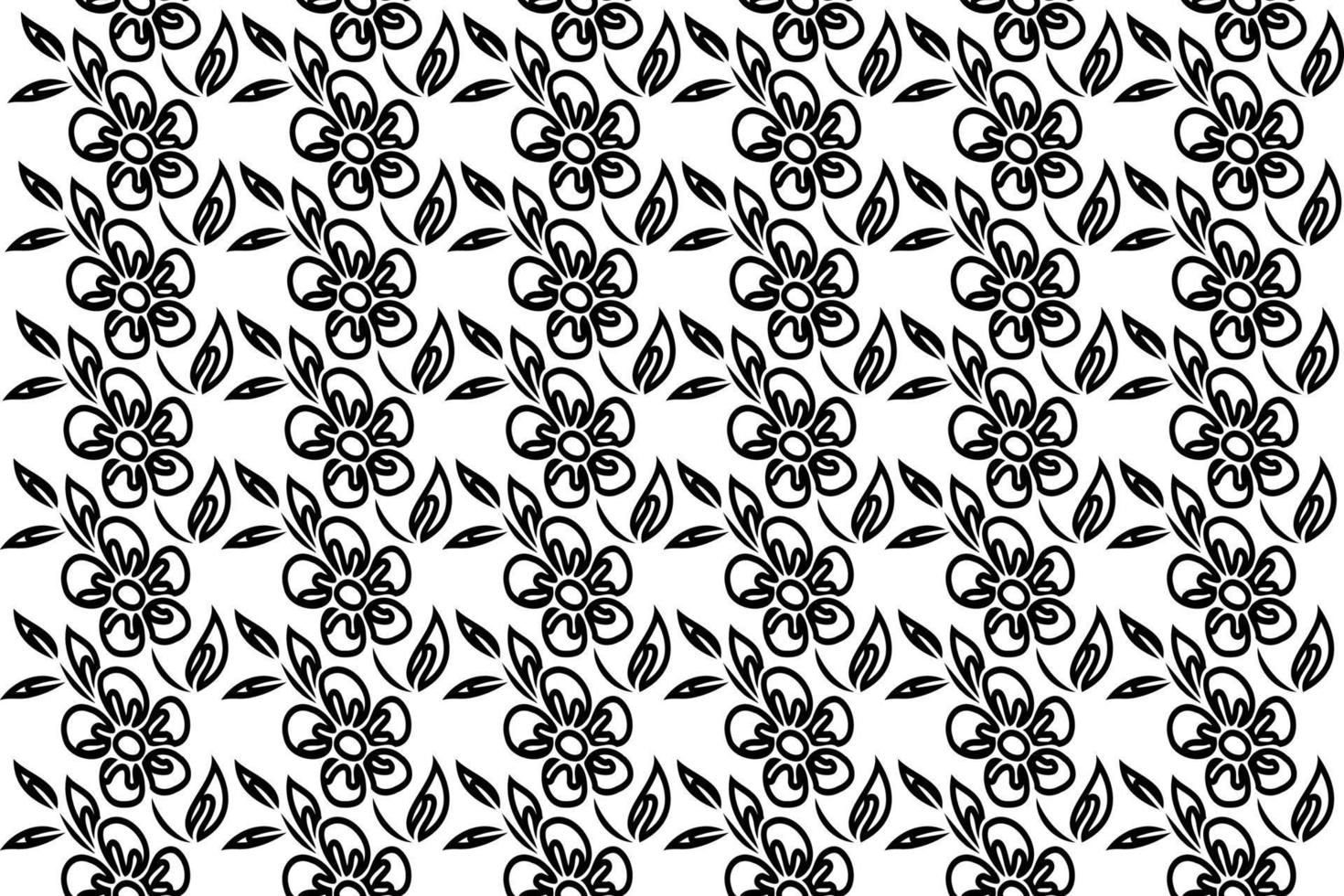 Black and white oriental pattern. Seamless repeating floral elements, background with Arabic ornament. vector