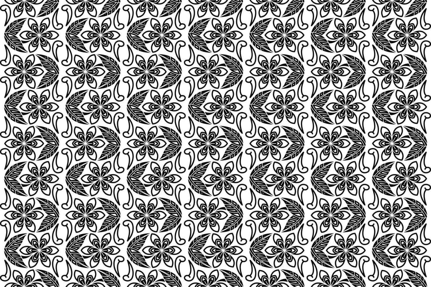 Black and white oriental pattern. Seamless repeating floral elements, background with Arabic ornament. vector