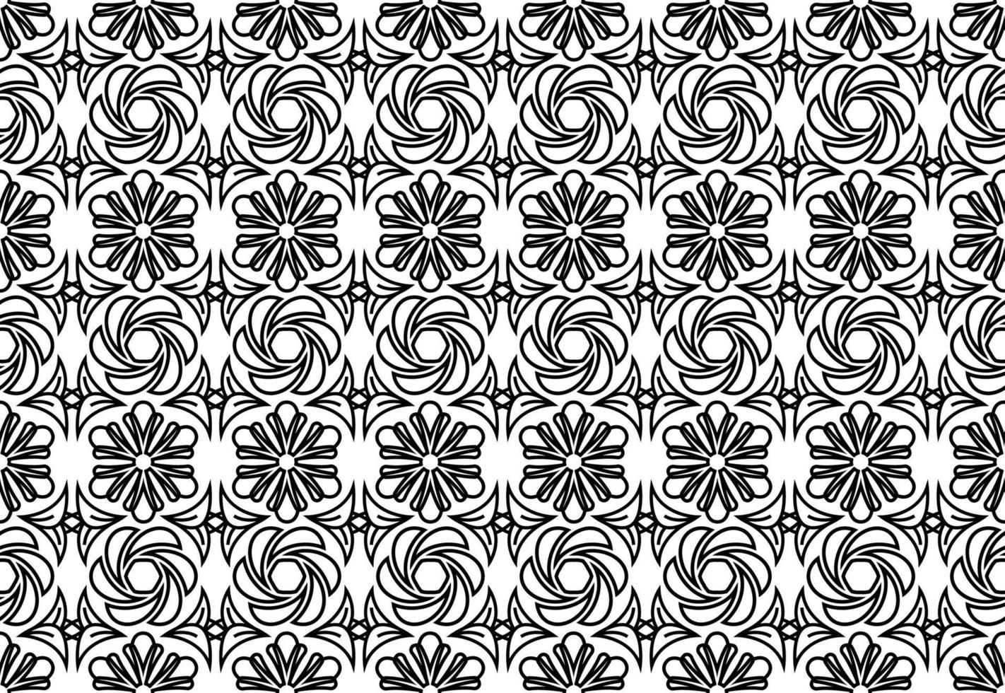 Black and white oriental pattern. Seamless repeating floral elements, background with Arabic ornament. vector