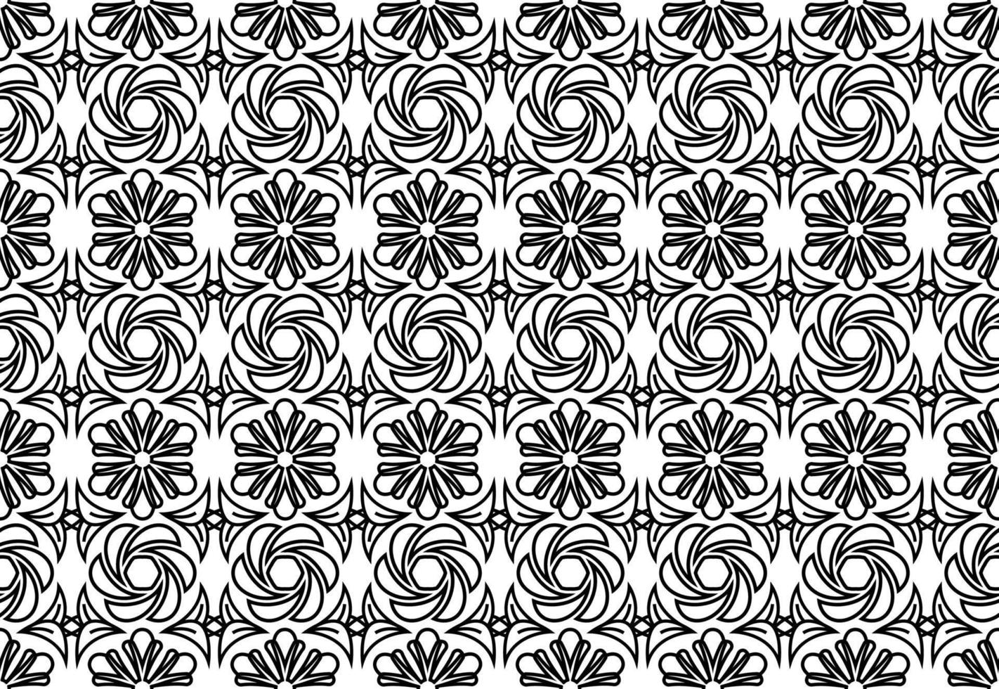 Black and white oriental pattern. Seamless repeating floral elements, background with Arabic ornament. vector