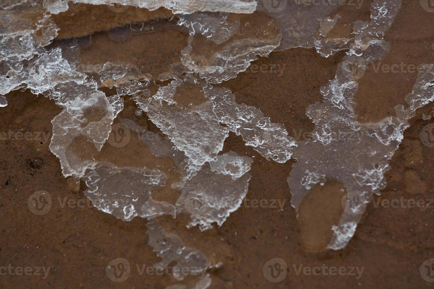 Baltic Sea Coast With Pebbles And Ice at Sunset photo