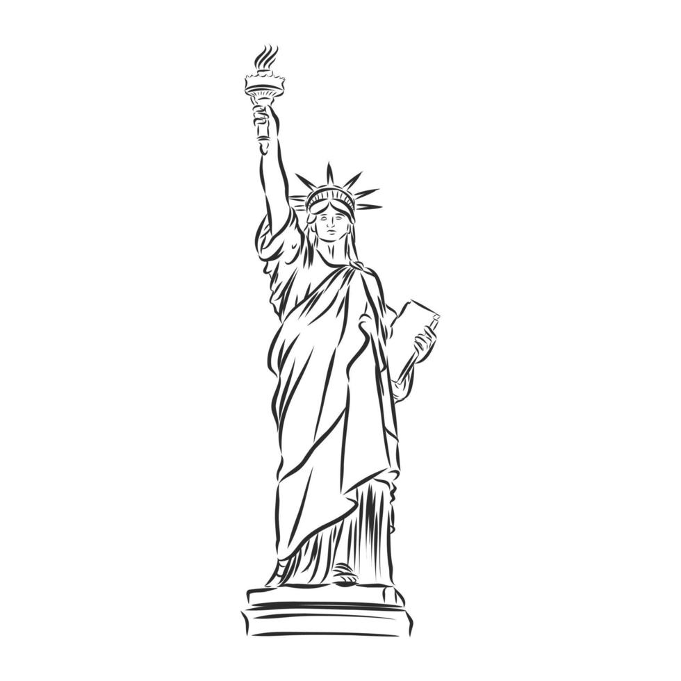 dibujo vectorial de la estatua de la libertad 14994392 Vector en Vecteezy