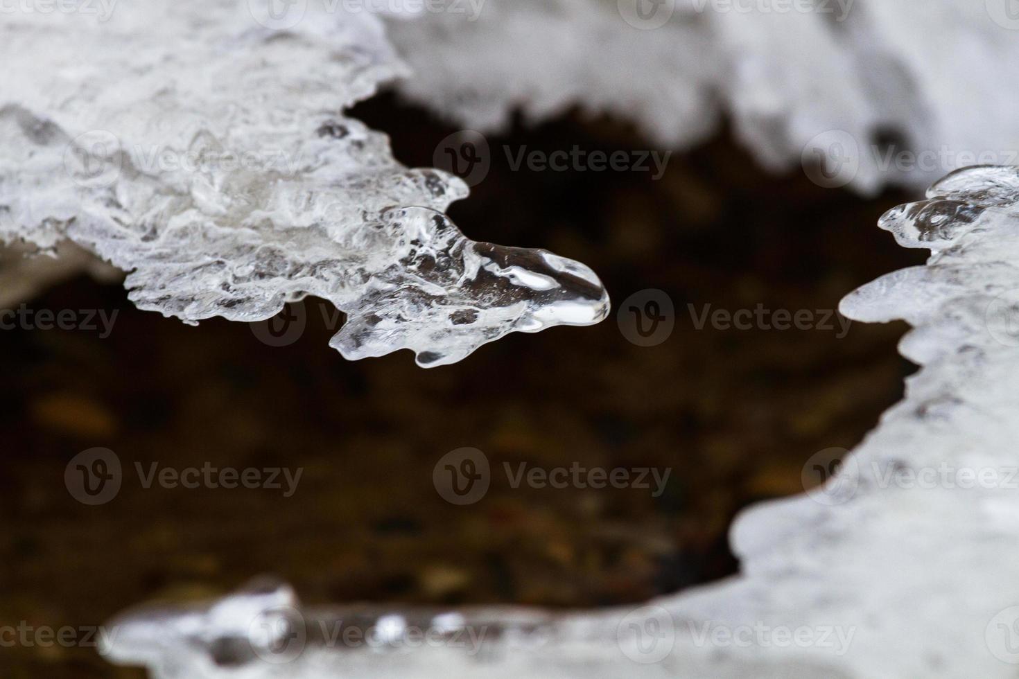 Baltic Sea Coast With Pebbles And Ice at Sunset photo