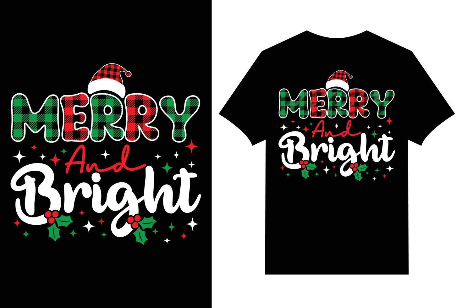 vector de camiseta tipográfica de navidad. camiseta de navidad feliz y brillante