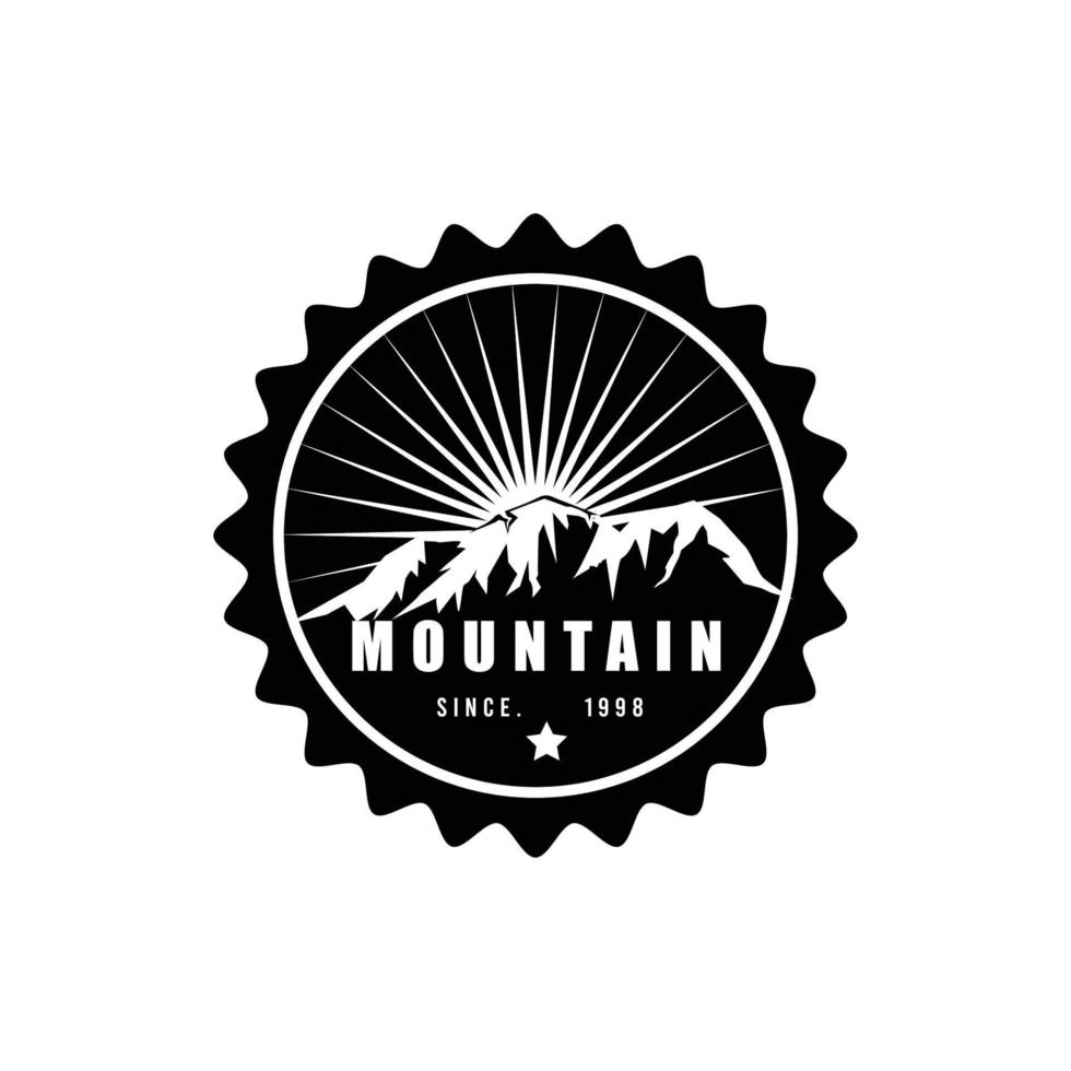 insignias logotipo de aventura de montaña vector