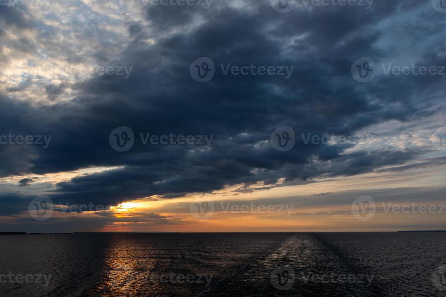 Cloudy Sea Views of the Baltic Sea at Sunrise photo