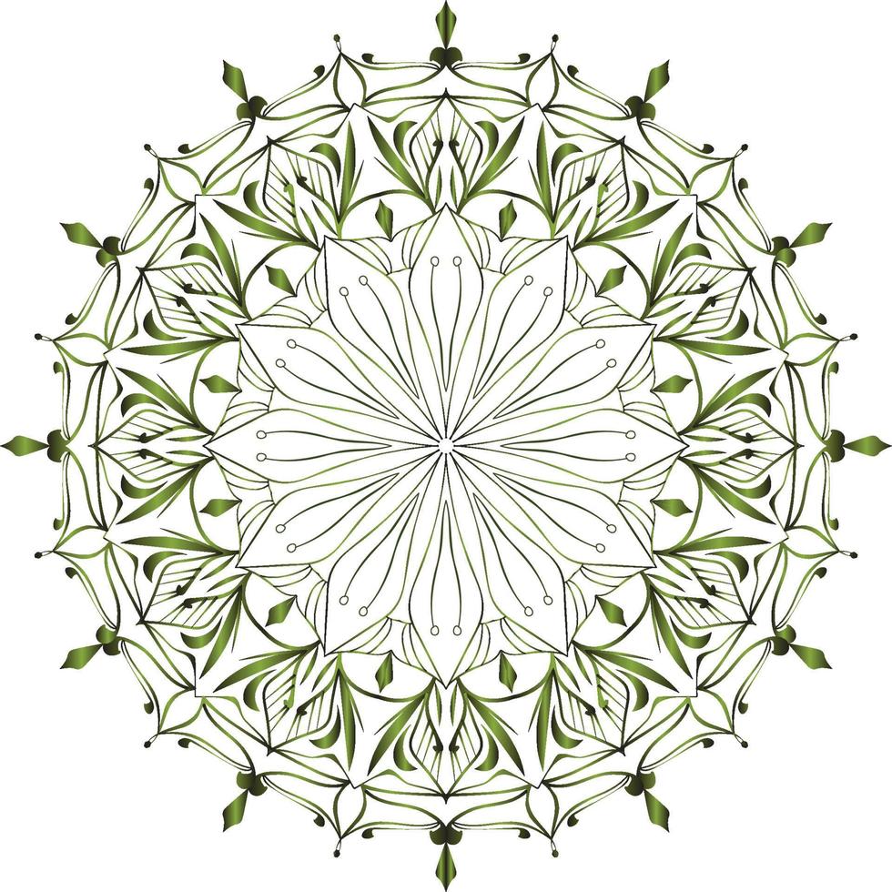 Arabesque Islamic mosque mandala of Persian decorations elegant pattern Arabic olive color floral background line art vector