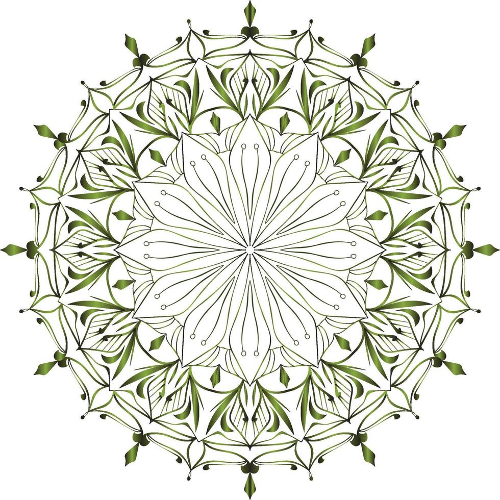 Arabesque Islamic mosque mandala of Persian decorations elegant pattern Arabic olive color floral background line art vector