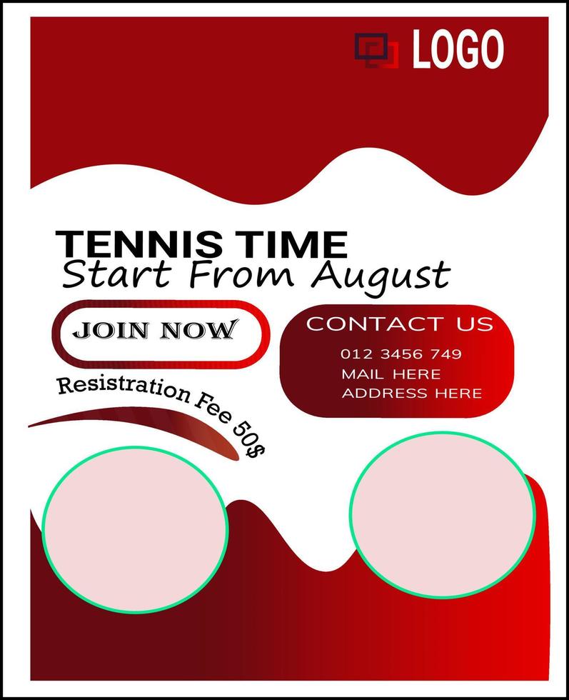 Tennis Time Template vector