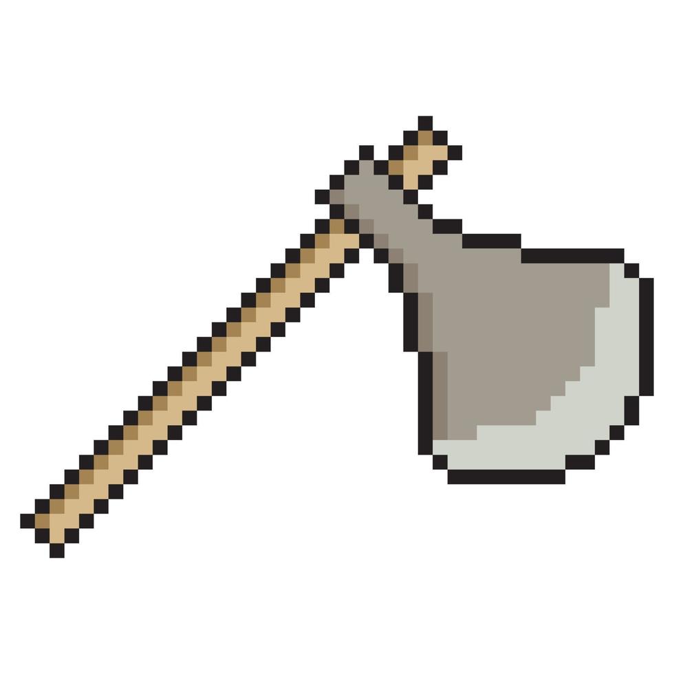 Axe pixel art design. Vector illustration