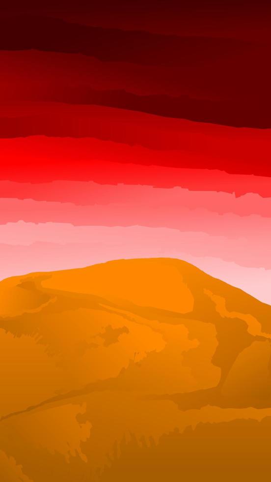 Red sky desert vector illustration. Desert cloudscape vector for graphic, wallpaper, resources, business, design or decoration. Vertical desert and red sky cloudscape