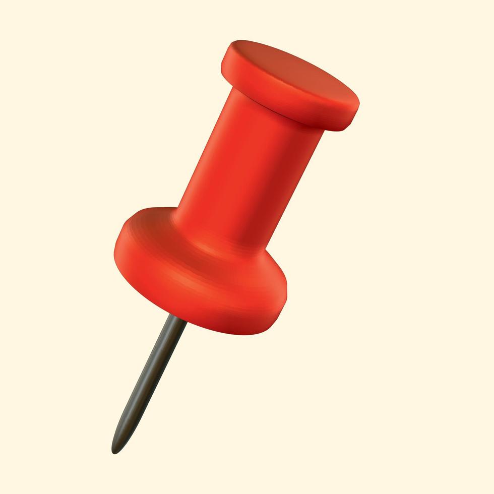 Red pin Realistic 3d vector illustration